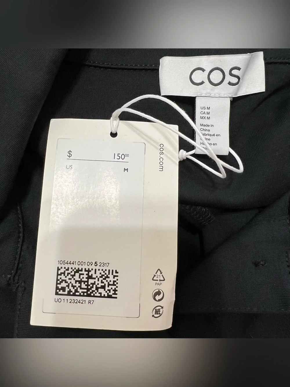 COS Asymmetric Polo Maxi Shirt Dress Black Size Medium NEW - Picture 15 of 16